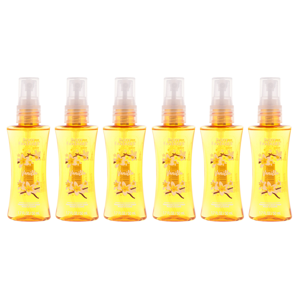 Vanilla Body Spray by Body Fantasies for Women - 1.7 oz Body Spray - Pack of 6